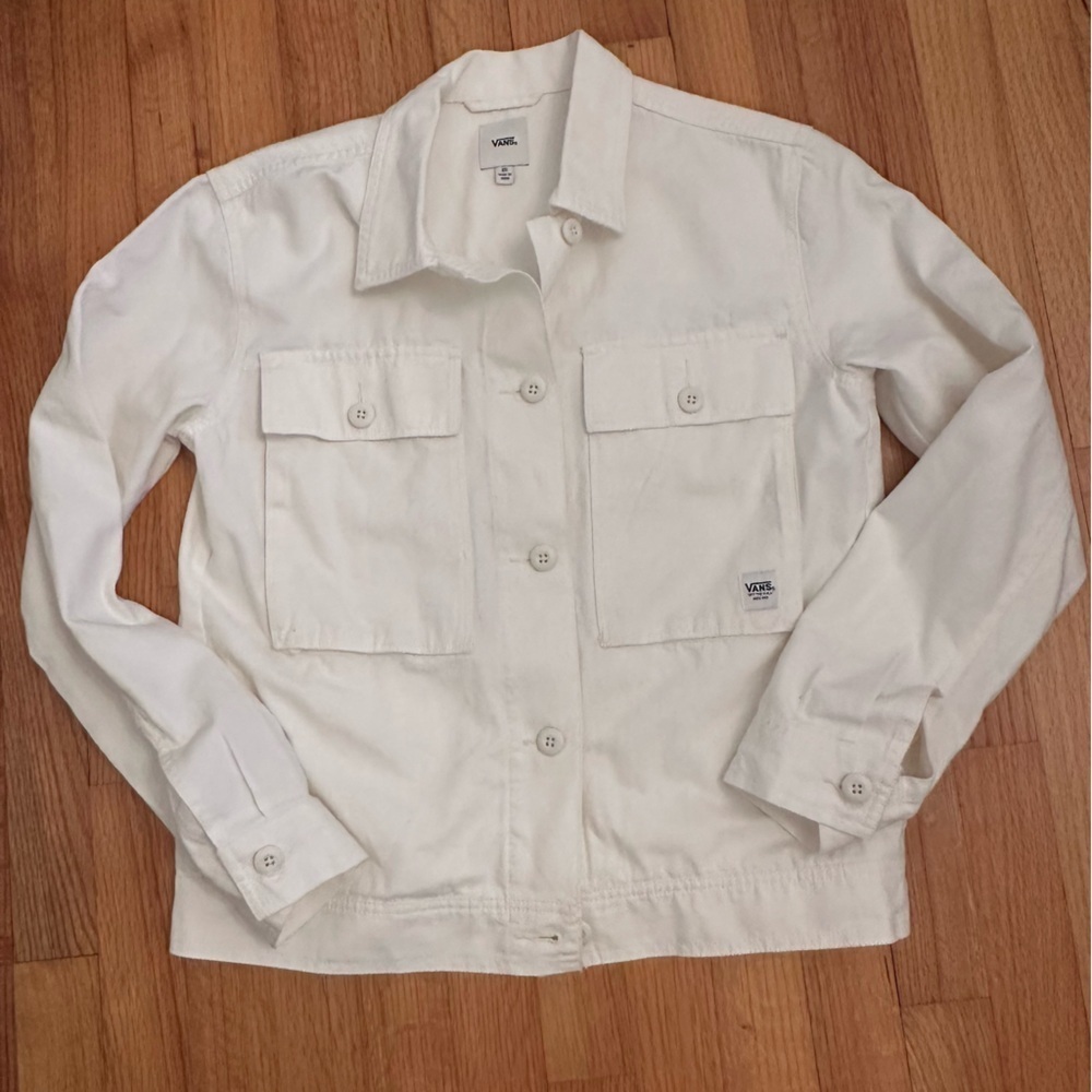 Vans Womens Clark Jacket Cotton Marshmallow Pockets Woven Coat Size XS